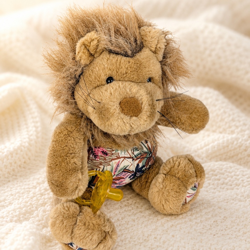Vintage Plush Creations Lion Holding Pacifier Plush Toy Baby Nursery 11"